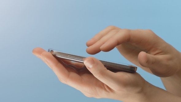 Woman Hands Texting On Smartphone 