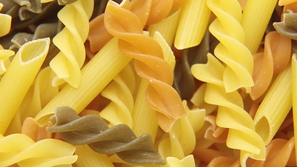 Rotated Uncooked Italian Macaroni Pasta