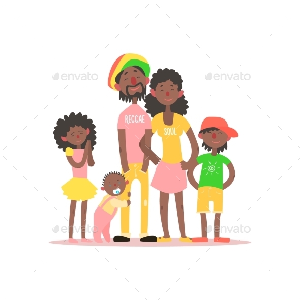 African Family. Vector Illustration