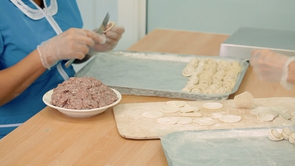 Making Of Dumplings, a National Russian Dish