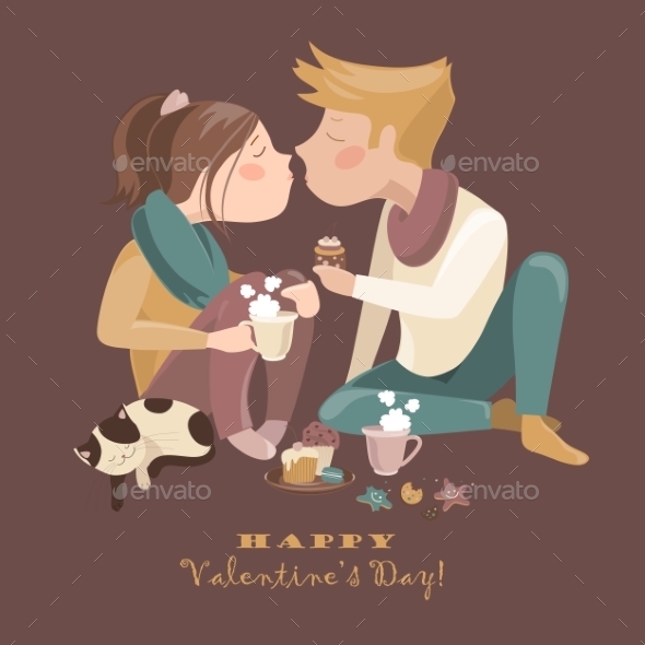 Couple in Love Celebrating Valentines Day