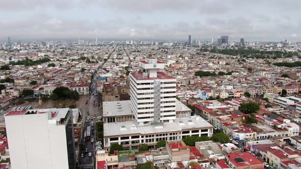 Exterior Of Federal Palace Building In The City Of Guadalajara In Jalisco, Mexico. aerial