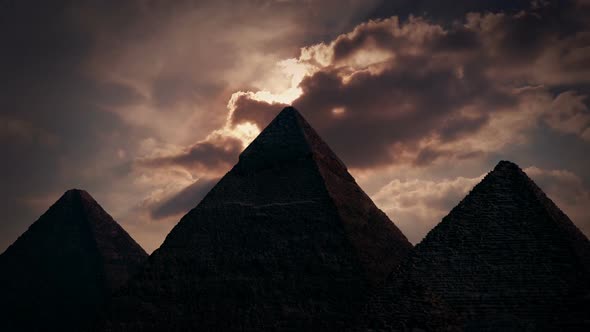 Sun Shines Out From Above Pyramid