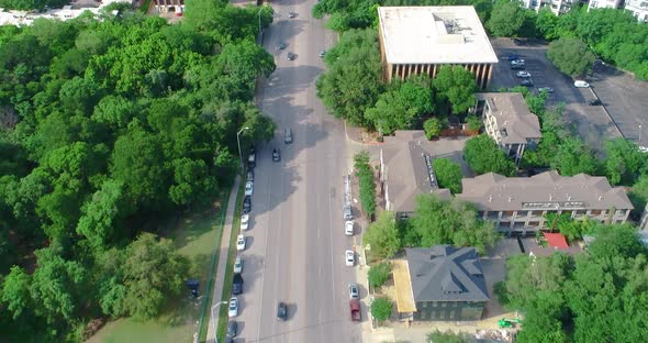 Car traffic gets heavy on south Congress and West Riverside Drive in Austin, Texas.