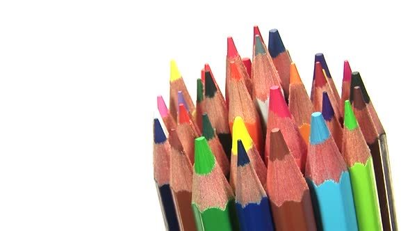 Top Of Different Colour Pencils