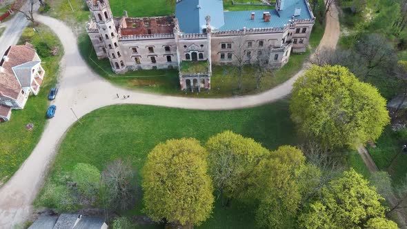 Destroyed Odzienas Castle in Latvia, Detail of the Ancient Castle. Concept of Travel 4K Video