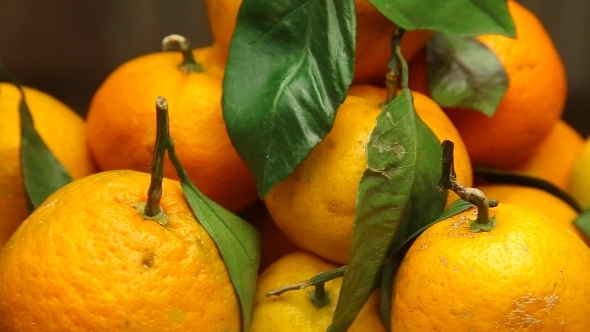 Rotating Fresh Tangerines