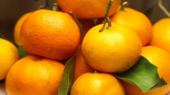 Rotating Fresh Tangerines