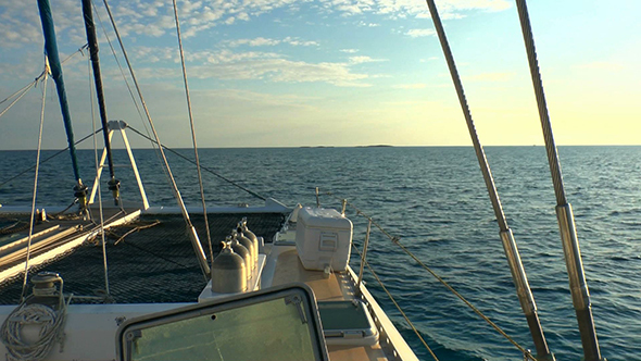 Catamaran and Caribbean Sea