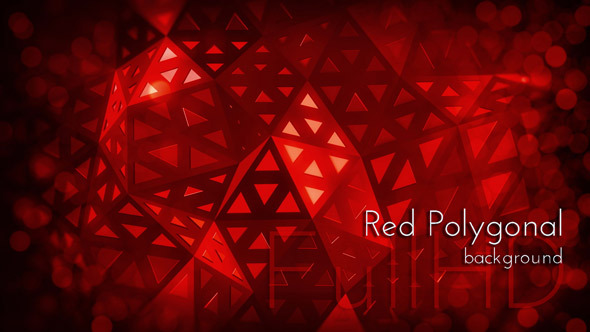 Festive Red Polygonal Triangles Background