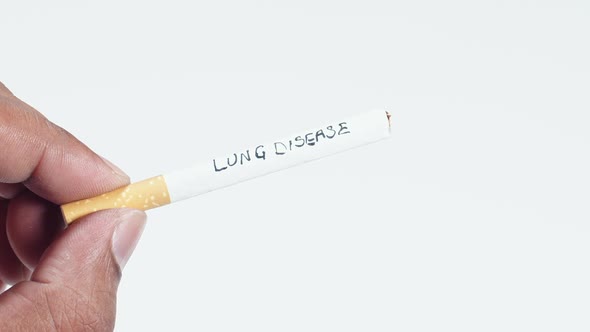 Hold Cigarette With Writing Lung Disease