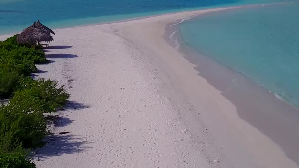 Drone aerial seascape of sea view beach voyage by water with sand background