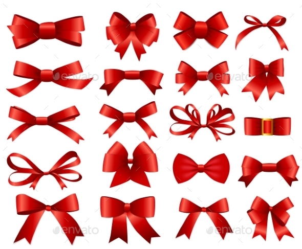 Red Ribbon and Bow Set