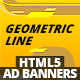 HTML5 Banner «Geometric line» 15 sizes, 4 colours  | Edge Animate - CodeCanyon Item for Sale