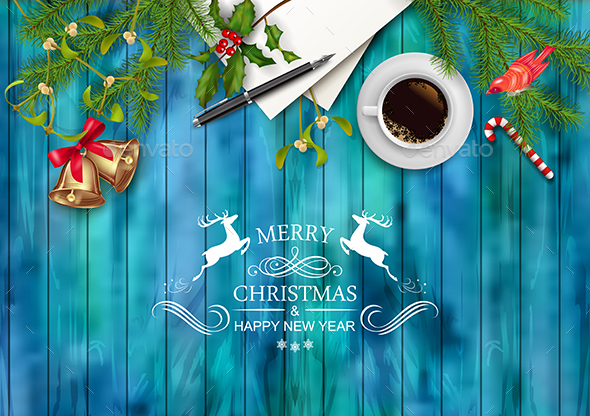 Christmas Vector Top View Background