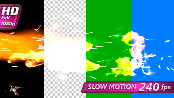 Fire Flares on a Black Background alt