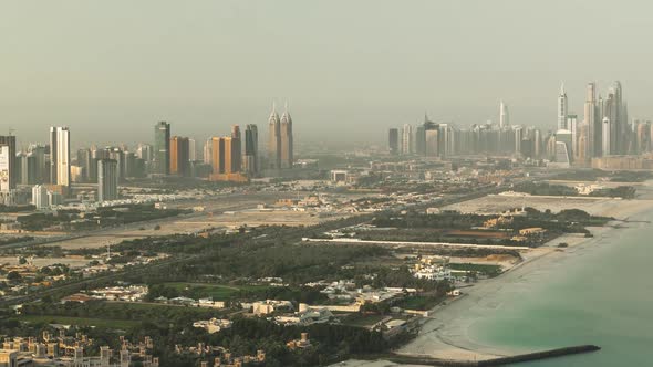 Dubai Marina Skyline at Morning From Helipad