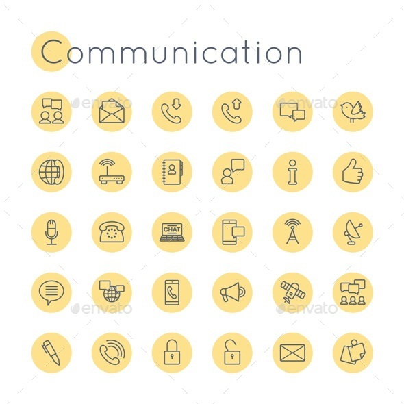 Vector Round Communication Icons