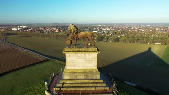 Aerial view of Waterloo War Memorial, Belgium.