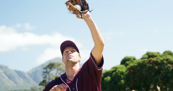 Baseball players during practice session