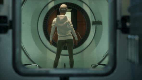 Woman Astronaut on a Futuristic Spaceship alt