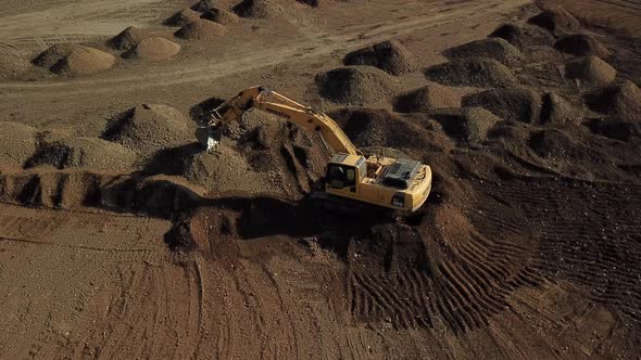 Crawler Excavator Working at the Construction Site
