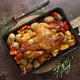Delicious Whole Chicken Cooked with Pumpkin Pepper and Potatoes - VideoHive Item for Sale