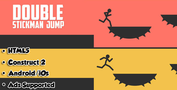 Double Stickman Jump - HTML5 Game Android + AdMob