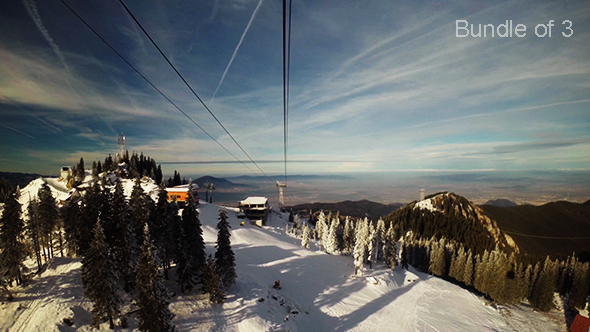 The Cable Car in the Winter Mountains