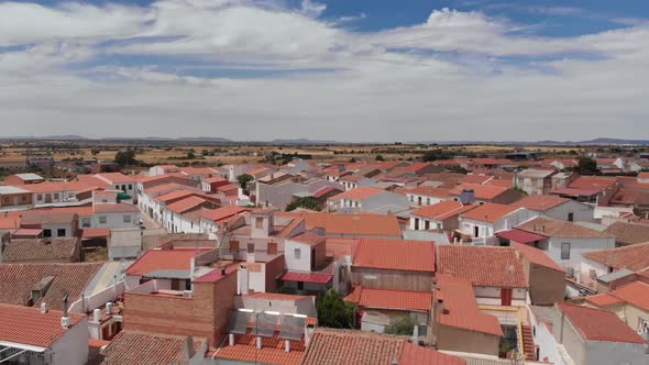 Flying over Spanish town