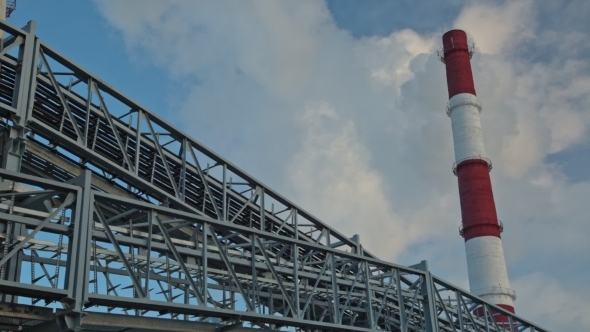 Industrial Chimney Smoke Background