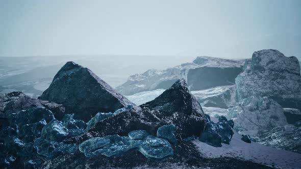 Snow Ice and Rocks at Northern Landscape