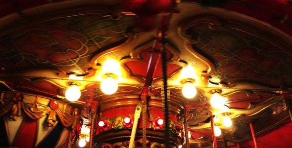 Carousel in Amusement Park in Fun Fair Merry Go Round 3
