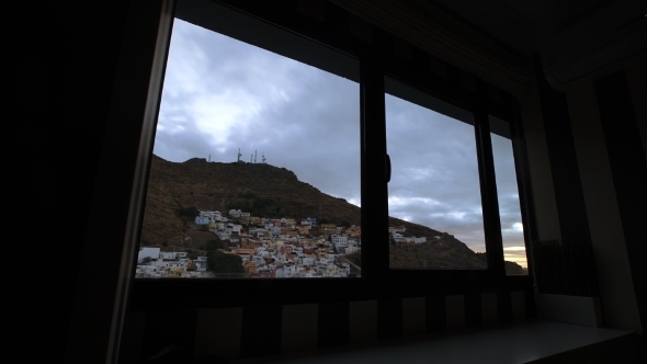 Sunrise With Rinning Clouds On Tenerife Island