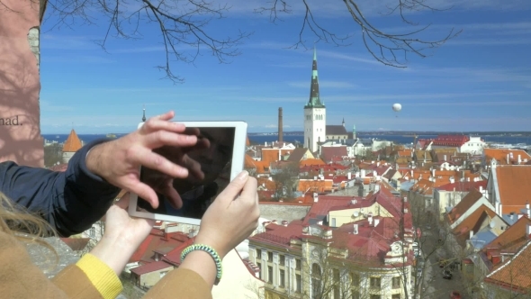 People Taking Top View Photos Of Historic City Of alt