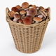 Wicker Basket Ikea Nipprig with Mushrooms - 3DOcean Item for Sale