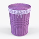 Wicker Laundry Basket 03 (Purple Color) - 3DOcean Item for Sale