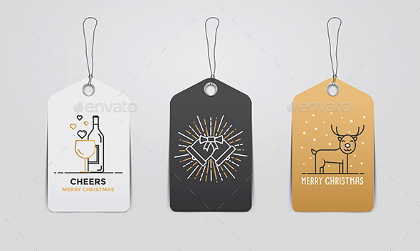 Collection of Christmas and New Year Gift Tags