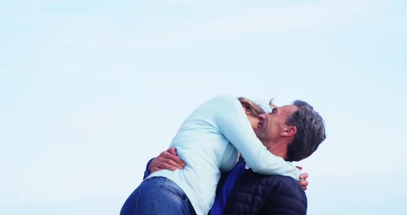 Mature couple enjoying on beach