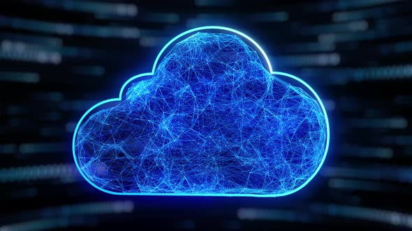 cloud computing Ai technology Data Transfer bits internet  5g blue background  information Upload