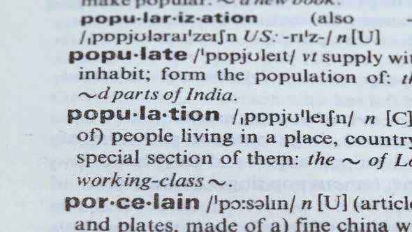 Population, Pencil Pointing Definition, People Living in One Place or Country