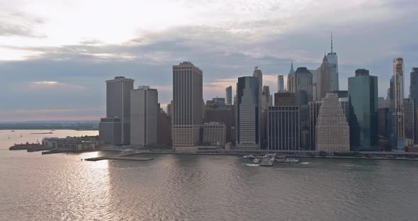 Panoramic View Midtown New York Manhattan Downtown Skyline on Hudson River