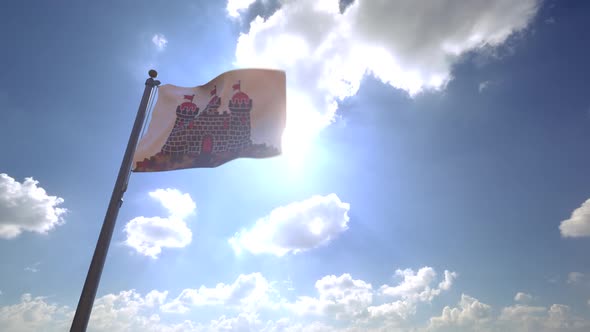 Edinburgh City Flag on a Flagpole V4