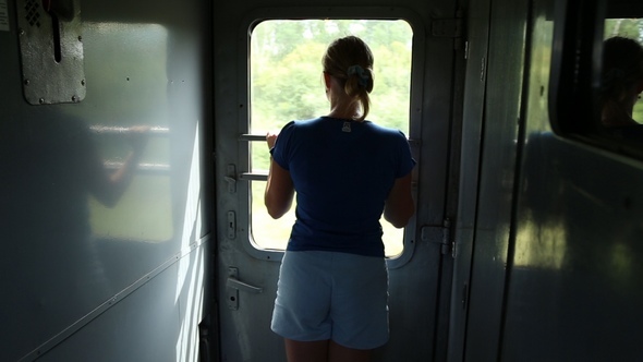 The Woman Rides in a Train