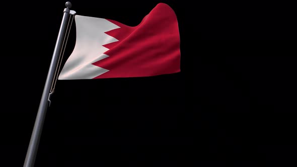 Bahrain Flag With Alpha Channel  4K