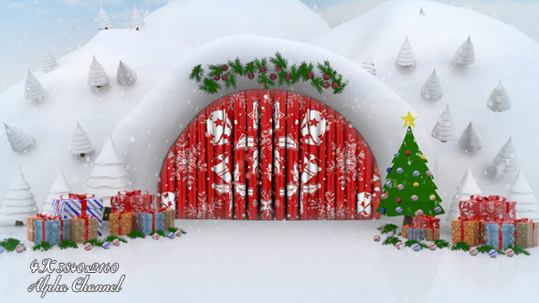 Snow Cave - Christmas Curtain Open alt