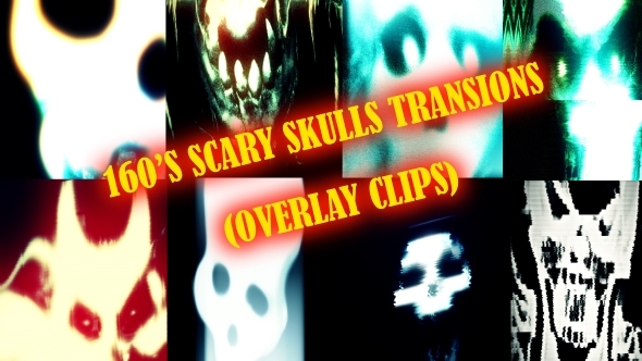 Scary Skulls Transitions (Overlay Clips)