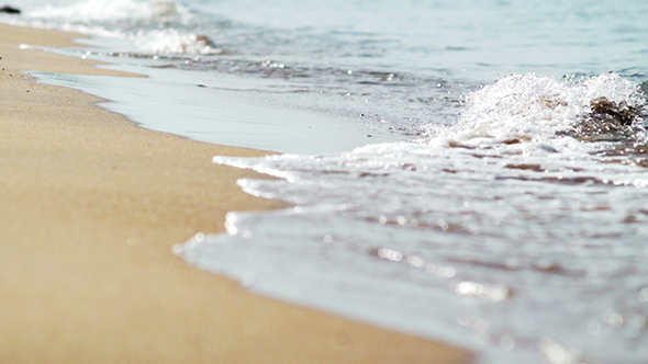 Sea Waves on the Sandy Beach 02