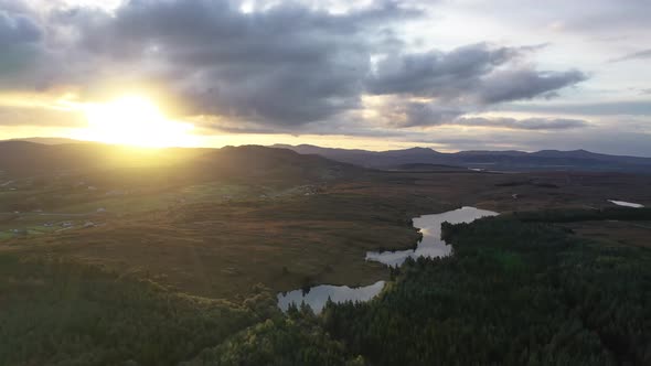 Sunrise Above Maas and Lough Namanlagh in County Donegal - Ireland