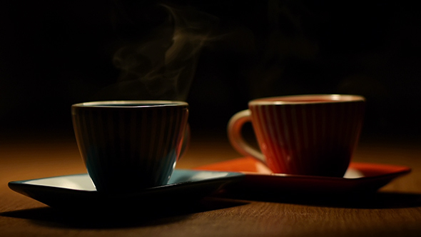 Two Cups Of Hot Coffee 1